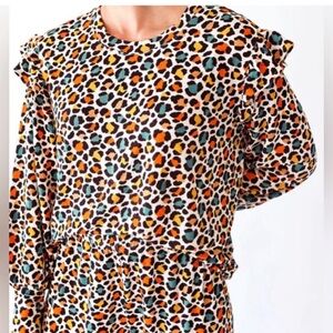 Posh Peanut Declan Women's Ruffle Sleeve Sweater, size Small